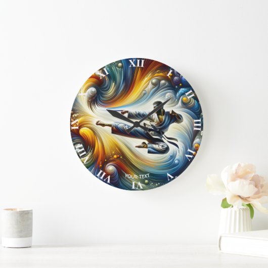 Fantasy Schattigee Abstracte Karate Tekening Grote Klok (Huis)