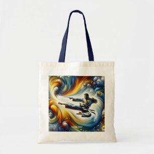Fantasy Schattigee Abstracte Karate Tekening Tote Bag