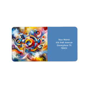 Fantasy Schattigee Abstracte kleurcirkels Etiket