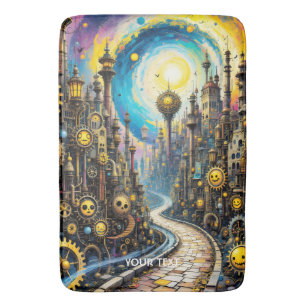 Fantasy Schattigee Abstracte Steampunk City Badmat