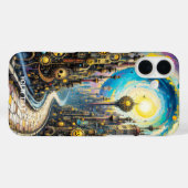 Fantasy Schattigee Abstracte Steampunk City Case-Mate iPhone Case (Achterkant (horizontaal))