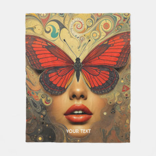 Fantasy Schattigee Abstracte Vlinders Ogen Fleece Deken