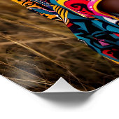 Fantasy Schattigee Afrikaanse vrouw Leeuw Perfect Poster (Hoek)