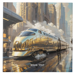 Fantasy Schattigee Art Deco trein Tegeltje