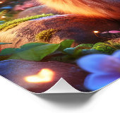 Fantasy Schattigee Baby Fox-bril Perfect Poster (Hoek)