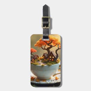Fantasy Schattigee beker van de herfst Bagagelabel