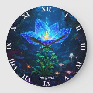 Fantasy Schattigee bioluminescente blauwe bloem Grote Klok