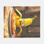 Fantasy Schattigee boter banaan toast Fleece Deken (Voorkant (Horizontaal))