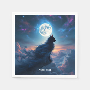 Fantasy Schattigee Cat Moon Wolken Servet