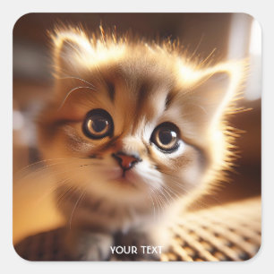 Fantasy Schattigee close-up kleine kitten Vierkante Sticker