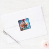 Fantasy Schattigee Clown Wacky Fish Vierkante Sticker (Envelop)