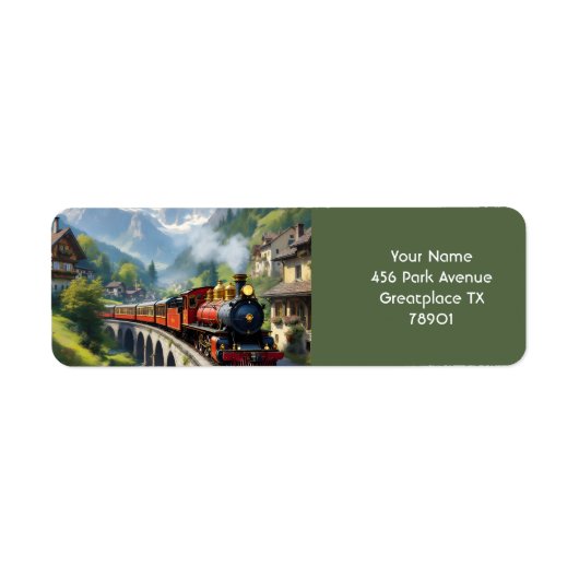 Fantasy Schattigee Crimson Antiek Train Etiket (Voorkant)