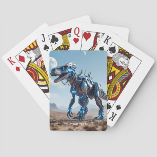 Fantasy Schattigee Cyborg Dinosauruswoestijn Pokerkaarten