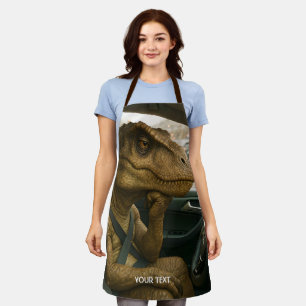 Fantasy Schattigee dinosaurus rijdende auto Schort