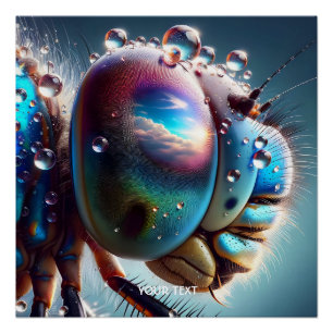 Fantasy Schattigee Dragonfly Macro Foto Perfect Poster