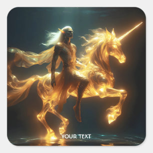 Fantasy Schattigee etherische onderwater eenhoorn Vierkante Sticker