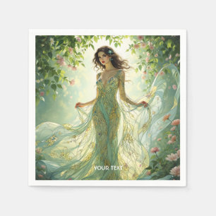 Fantasy Schattigee Flowing Floral Gown Servet