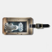 Fantasy Schattigee Ghost Closet Boo Bagagelabel (Voorkant horizontaal)