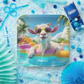 Fantasy Schattigee Goat Float Glasses Papieren Bordje (Feest)