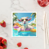 Fantasy Schattigee Goat Float Glasses Servet (Insitu)