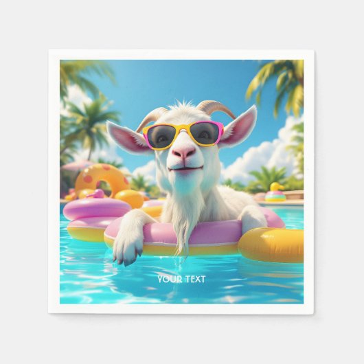 Fantasy Schattigee Goat Float Glasses Servet (Voorkant)