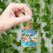 Fantasy Schattigee Goat Float Glasses Sleutelhanger (Hand)