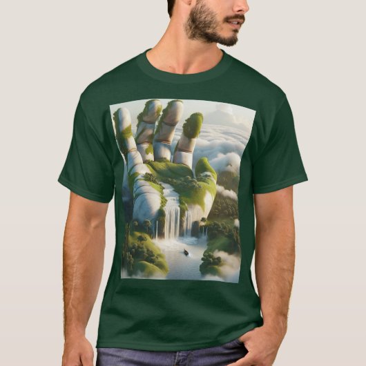 Fantasy Schattigee Hand Forest Clouds T-shirt (Voorkant)