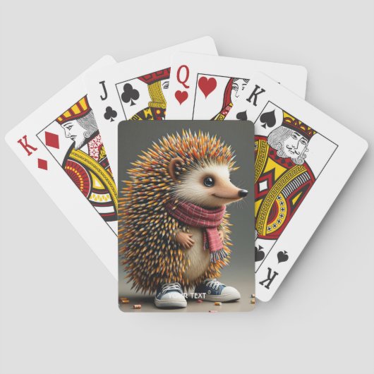 Fantasy Schattigee Hedgehog Sharp Needles Pokerkaarten (Achterkant)