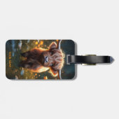 Fantasy Schattigee Highland Baby Koe Bagagelabel (Achterkant horizontaal)