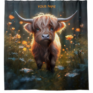 Fantasy Schattigee Highland Baby Koe Douchegordijn