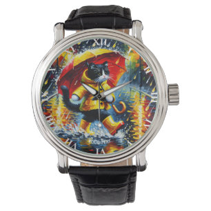 Fantasy Schattigee kattenlaarzen paraplu Horloge