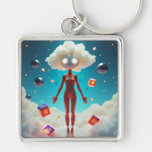 Fantasy Schattigee kleine Abstracte figuur Sleutelhanger