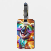 Fantasy Schattigee Koala Dancing Disco Bagagelabel (Achterkant verticaal)