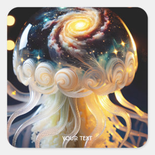 Fantasy Schattigee kwal Space Stars Vierkante Sticker