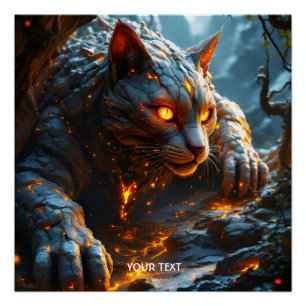 Fantasy Schattigee Lava Fire Tiger Perfect Poster