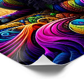 Fantasy Schattigee leeuwenkleuren dansen Perfect Poster (Hoek)