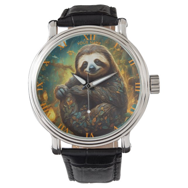 Fantasy Schattigee levendige bloemen majestueuze l Horloge (Voorkant)