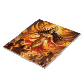 Fantasy Schattigee levendige godin Durga Battle Tegeltje (Zijkant)
