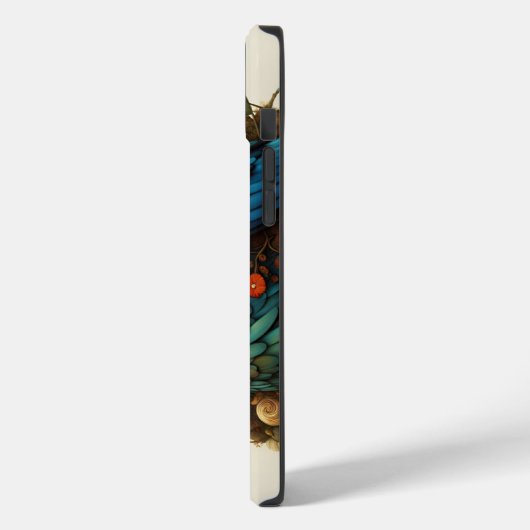 Fantasy Schattigee levendige majestueuze vogelbloe Case-Mate iPhone Case (Achterkant / Links)