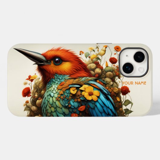Fantasy Schattigee levendige majestueuze vogelbloe Case-Mate iPhone Case (Achterkant (horizontaal))
