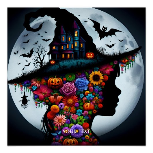 Fantasy Schattigee meisje heks Halloween Perfect Poster (Voorkant)