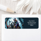 Fantasy Schattigee neushoorn Clown Trees Etiket (Insitu)