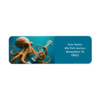 Fantasy Schattigee octopus die gitaar speelt