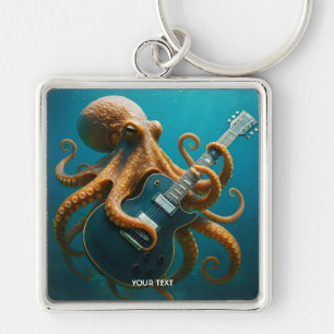 Fantasy Schattigee octopus die gitaar speelt Sleutelhanger