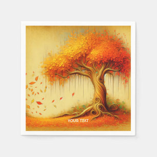 Fantasy Schattigee Oranje Herfst Tree Servet