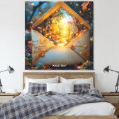 Fantasy Schattigee oude herfstenvelop Canvas Afdruk (Insitu (Slaapkamer))