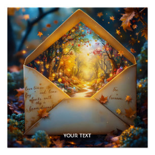 Fantasy Schattigee oude herfstenvelop Perfect Poster