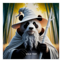 Fantasy Schattigee oude panda tovenaar