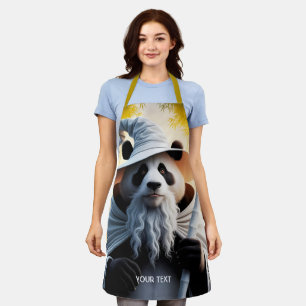Fantasy Schattigee oude panda tovenaar Schort