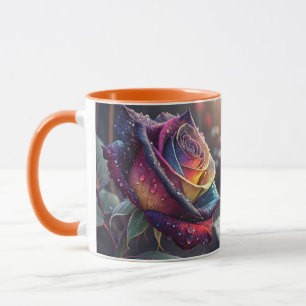 Fantasy Schattigee Paarse Gele Roos Mok